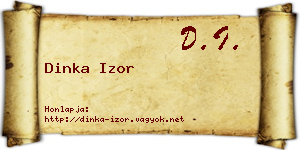 Dinka Izor névjegykártya